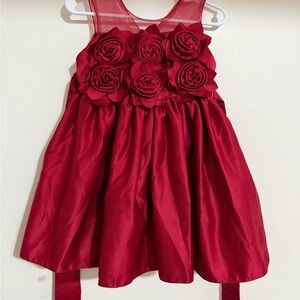 SHEIN Red Rosette Kids Formal Dress